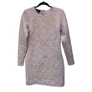 Bebe Addiction Quilted Pink Studded Body Con Dress size Large